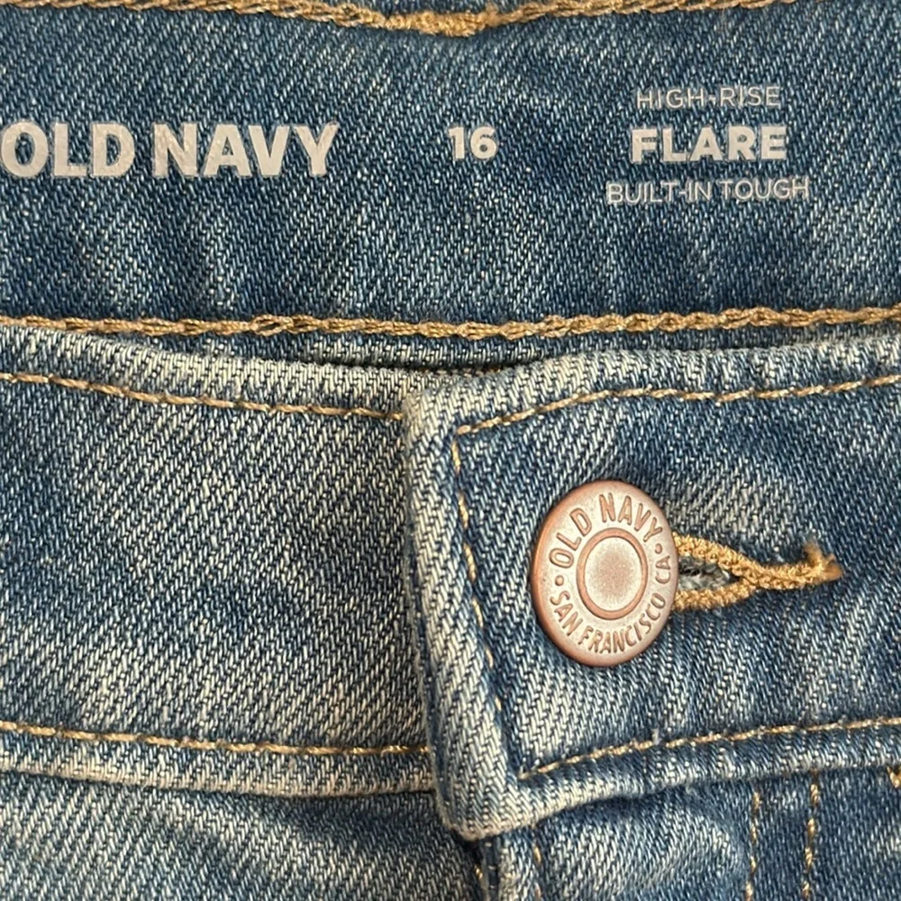Old Navy High-Rise Flare Built-In Tough Ripped Jeans Girls Light Wash Sz 16 NWT